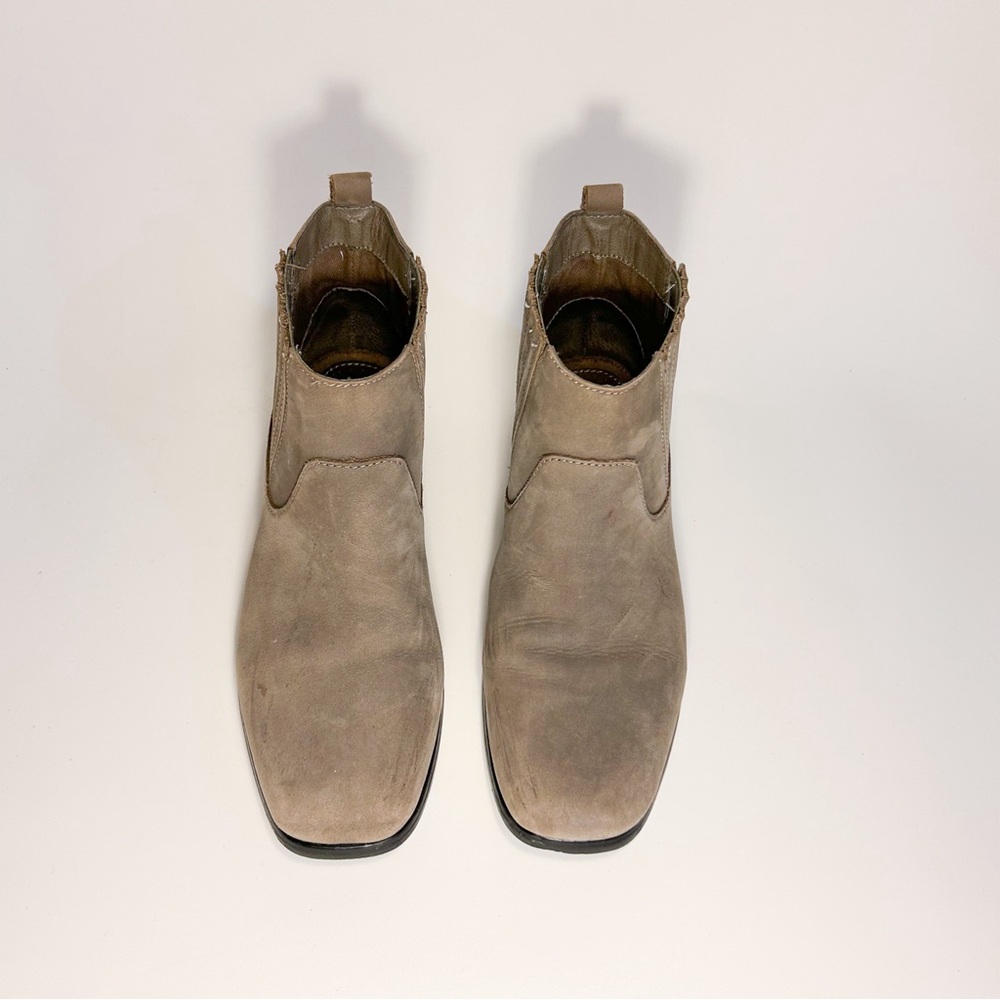 GH Bass & Co leather ankle boot booties gray brown taupe US 8.5 - Picture 2 of 9